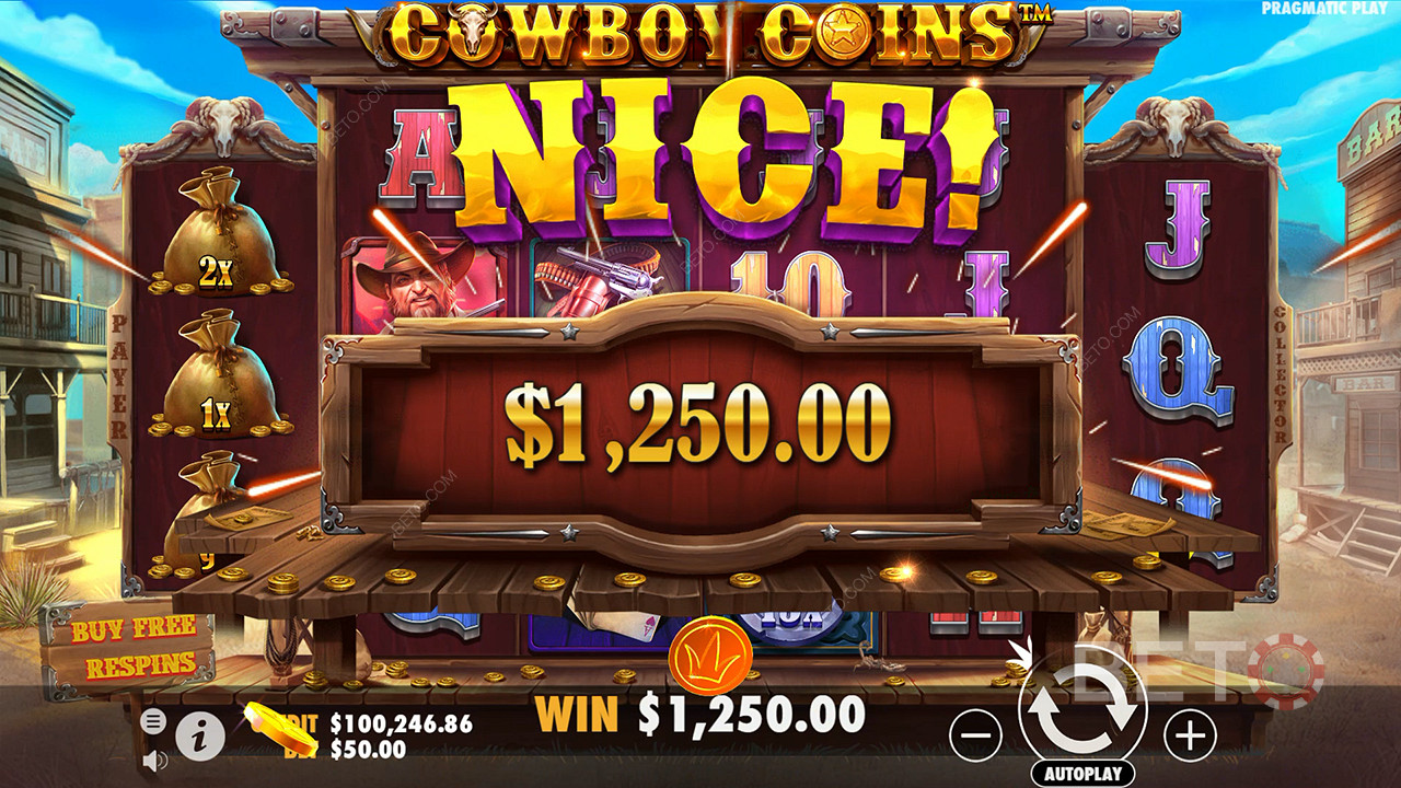 Võida 30,000x oma panus Cowboy Coins Video Slot