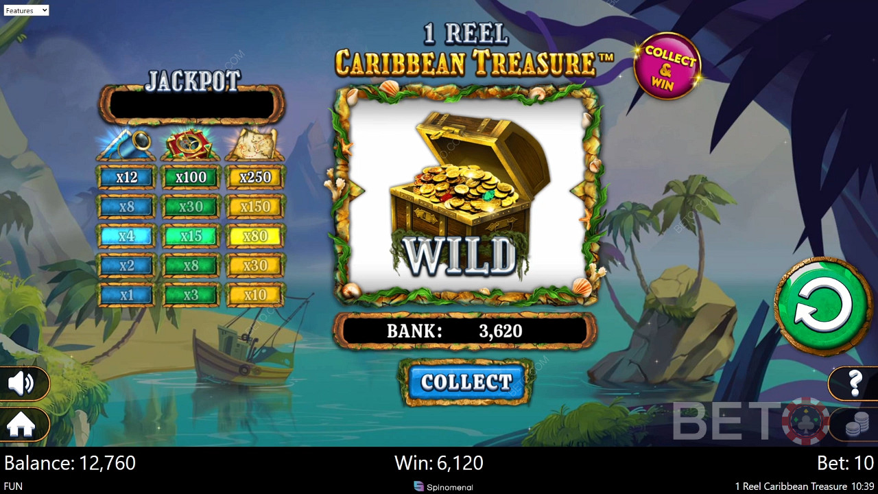 1 Reel Caribbean Treasure Mängi Tasuta