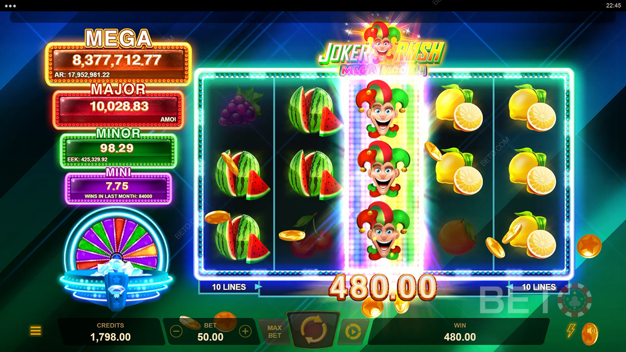 Joker Rush Mega Moolah Review by BETO Slots