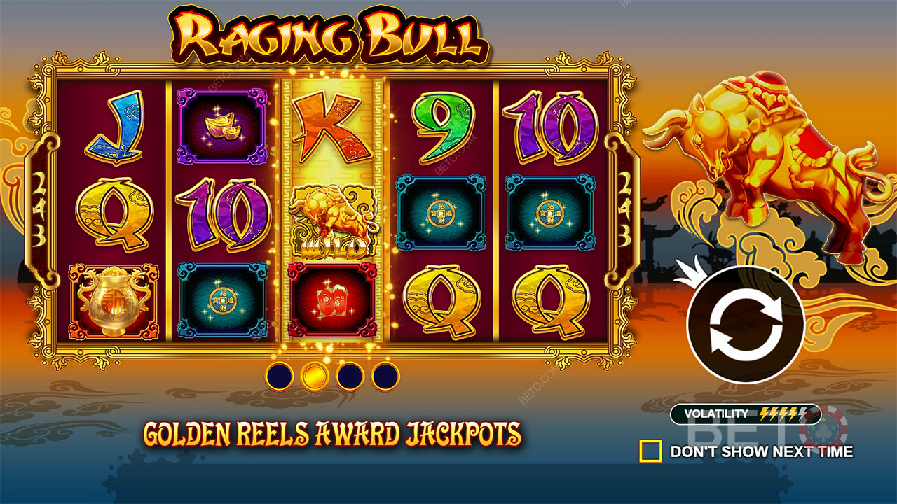 Võida jackpotid põhimängus Raging Bull mänguautomaadis