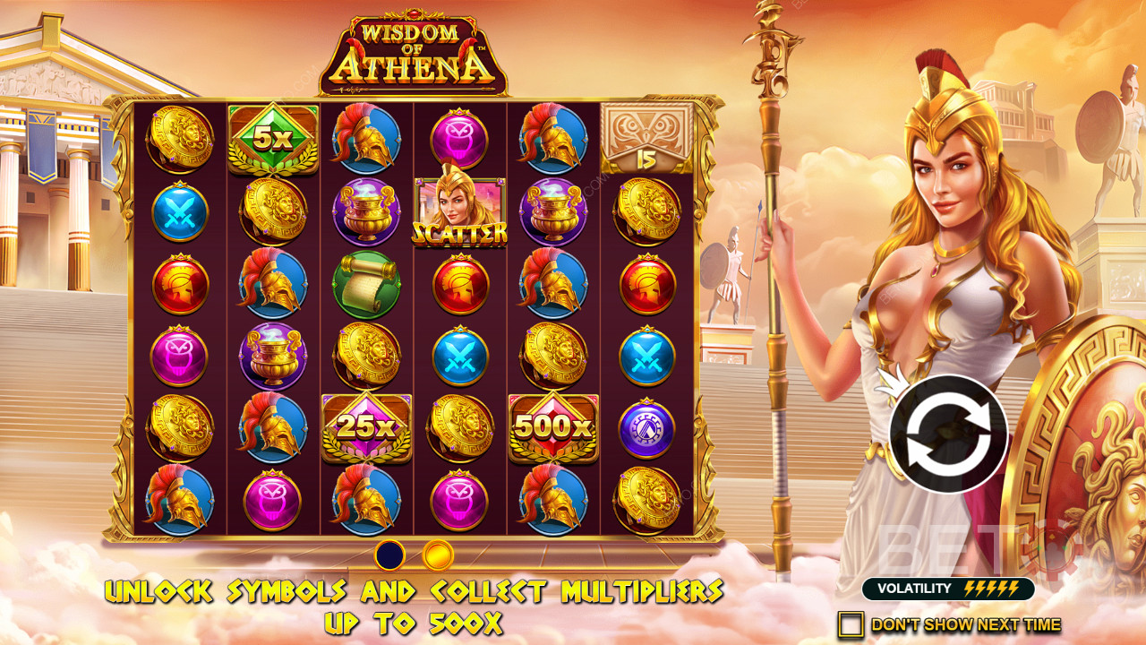 Wisdom of Athena online slotis on näha massiivseid kordajaid.