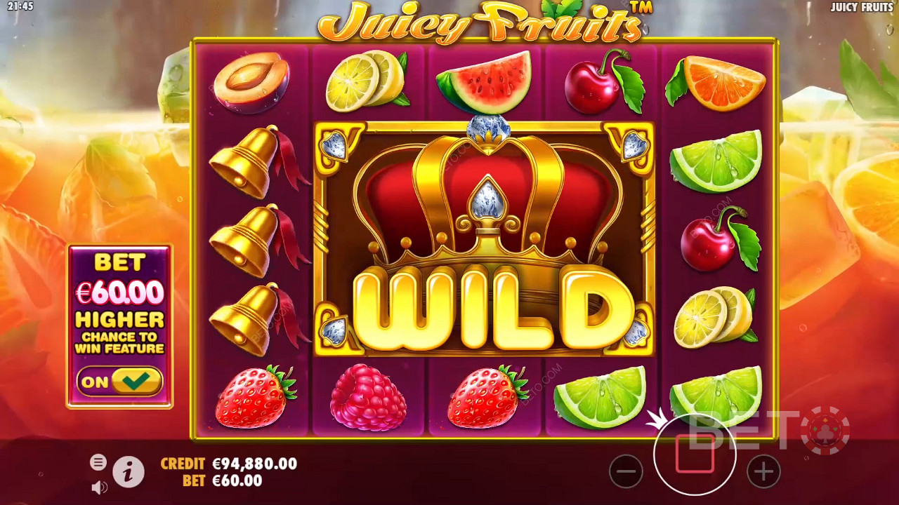 Wild-sümbol laieneb mänguautomaadis Juicy Fruits.