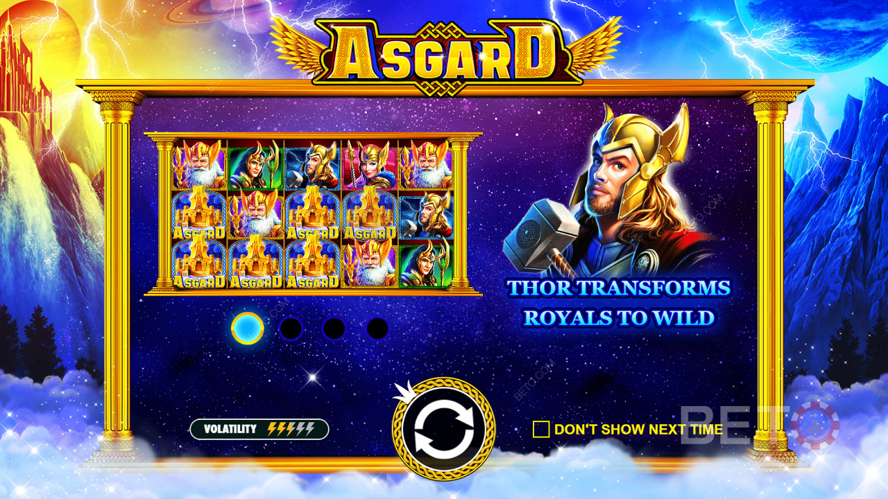 Naudi palju lõbusaid funktsioone ja keskmist varianti Asgard mänguautomaadis