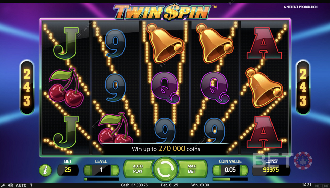 Twin Spin - Lihtne mängupilt sümbolitega nagu kellad, kirsid ja muud sümbolid.