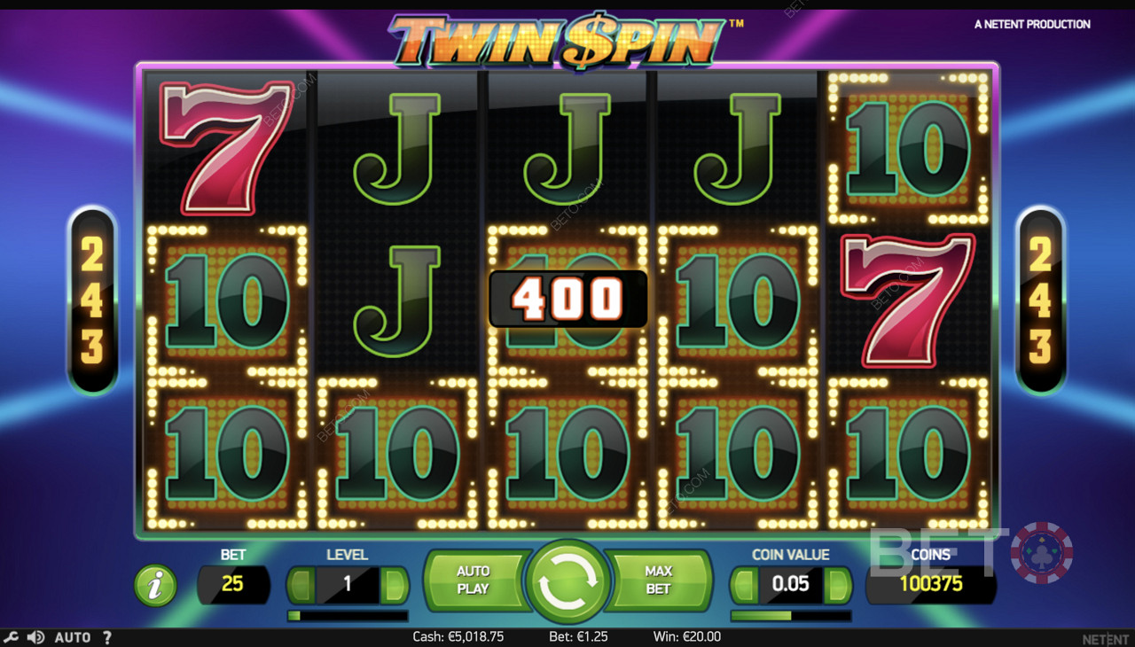 Jackpoti tabamine Twin Spin