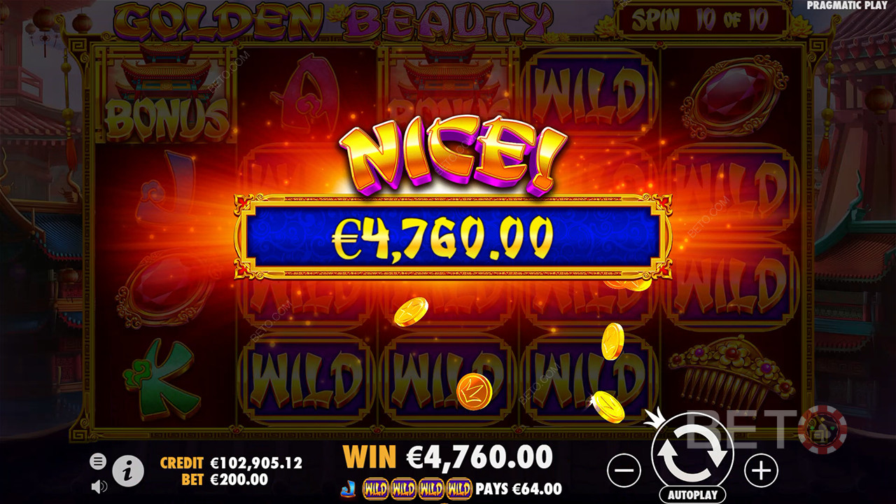 Võida 210x oma panus Golden Beauty online slotis!