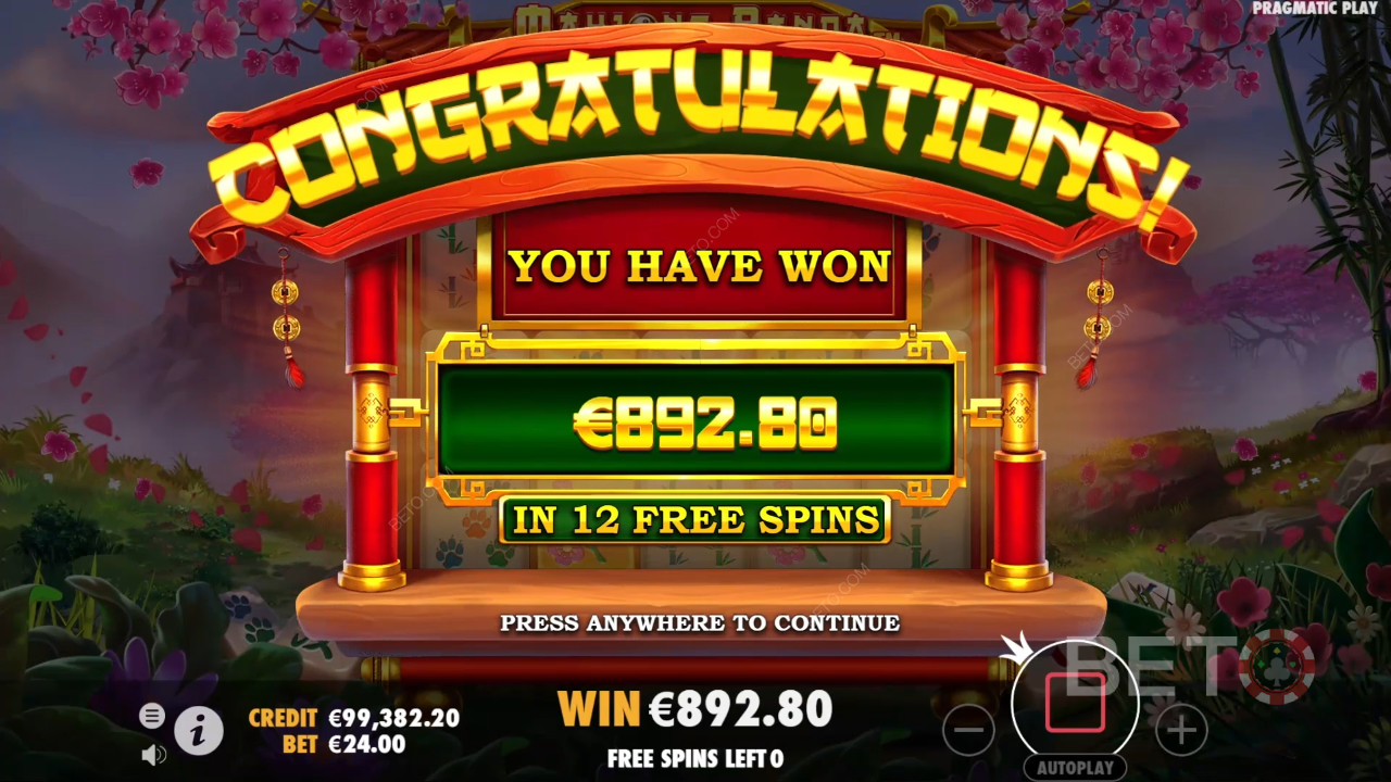 Võida 5,000x Sinu panus Mahjong Panda mänguautomaadis!