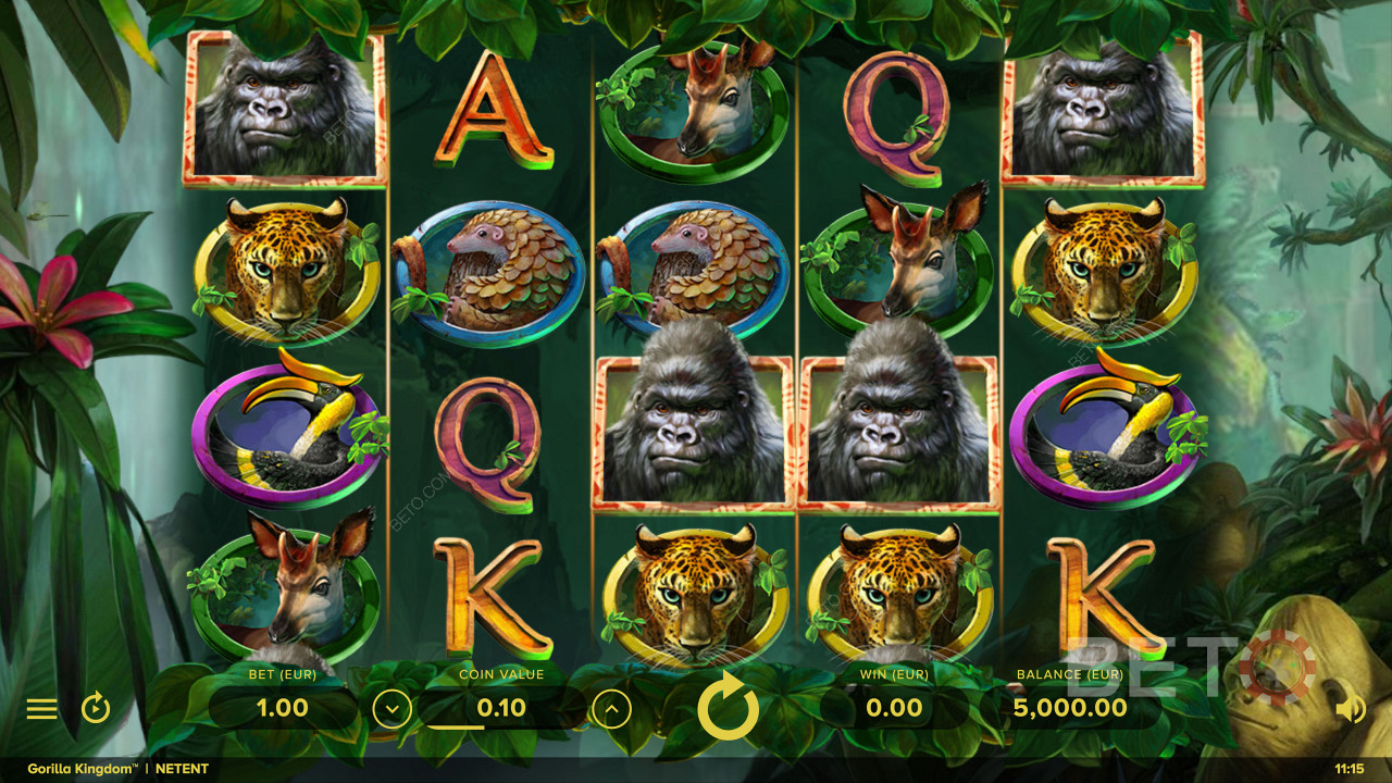 Wild Animal põhinev sümbolite Gorilla Kingdom online slot