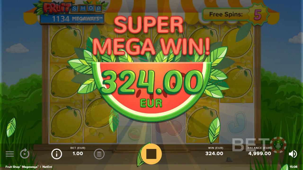 Lüüa soovitud Super Mega Win aastal Fruit Shop Megaways