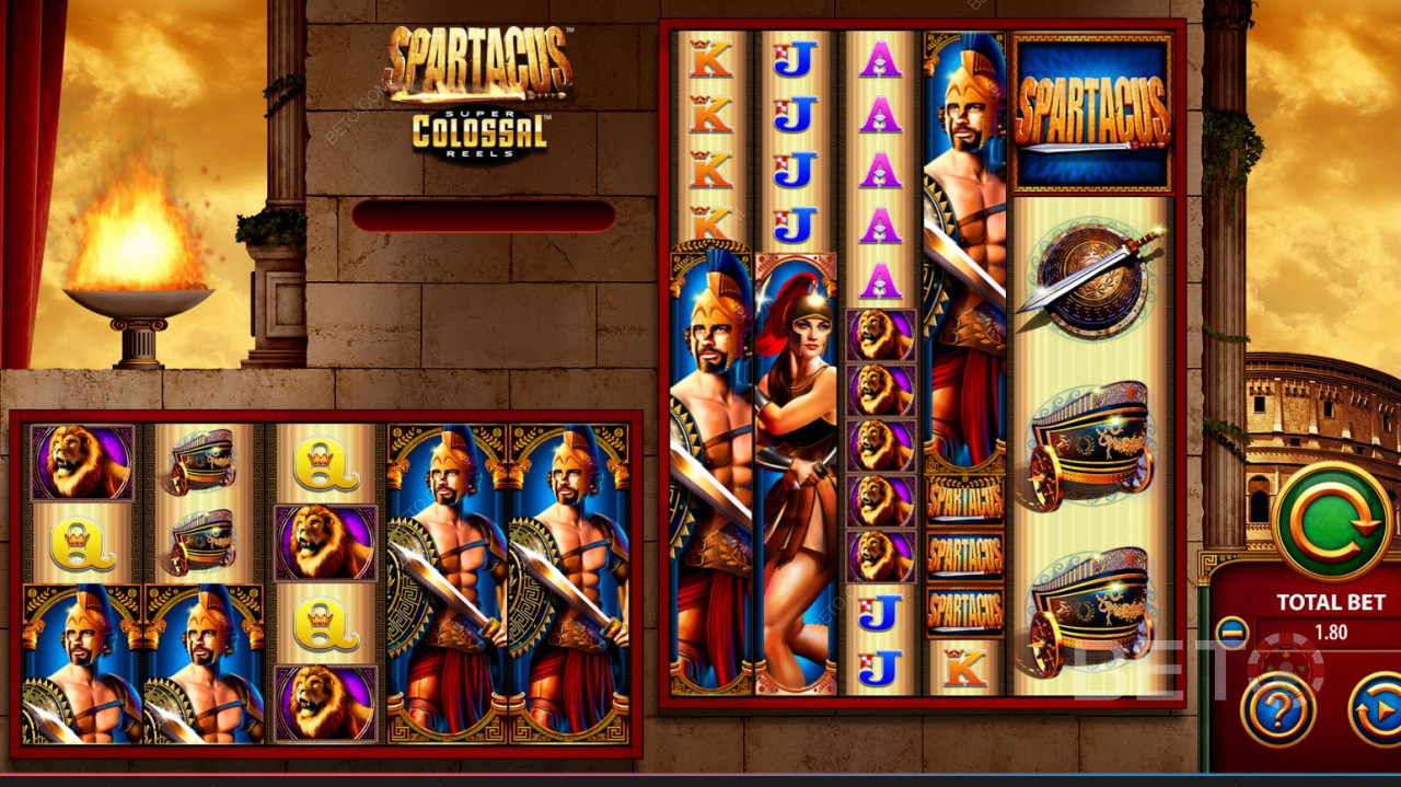 WMS (Williams Interactive) - Spartacus Super Colossal Reels - Ühinevad orjade mässuga oma Rooma valitseja vastu.