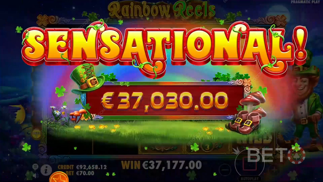 Võida 5000x oma panus Rainbow Reels Slot Online!