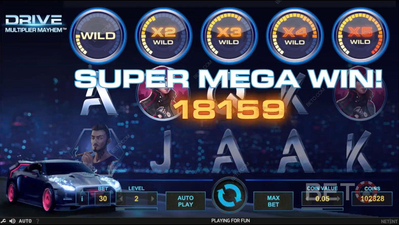Boonusfunktsioonid, nagu Multiplier Wild, pakuvad sulle võimaluse võita SUPER MEGA WIN.