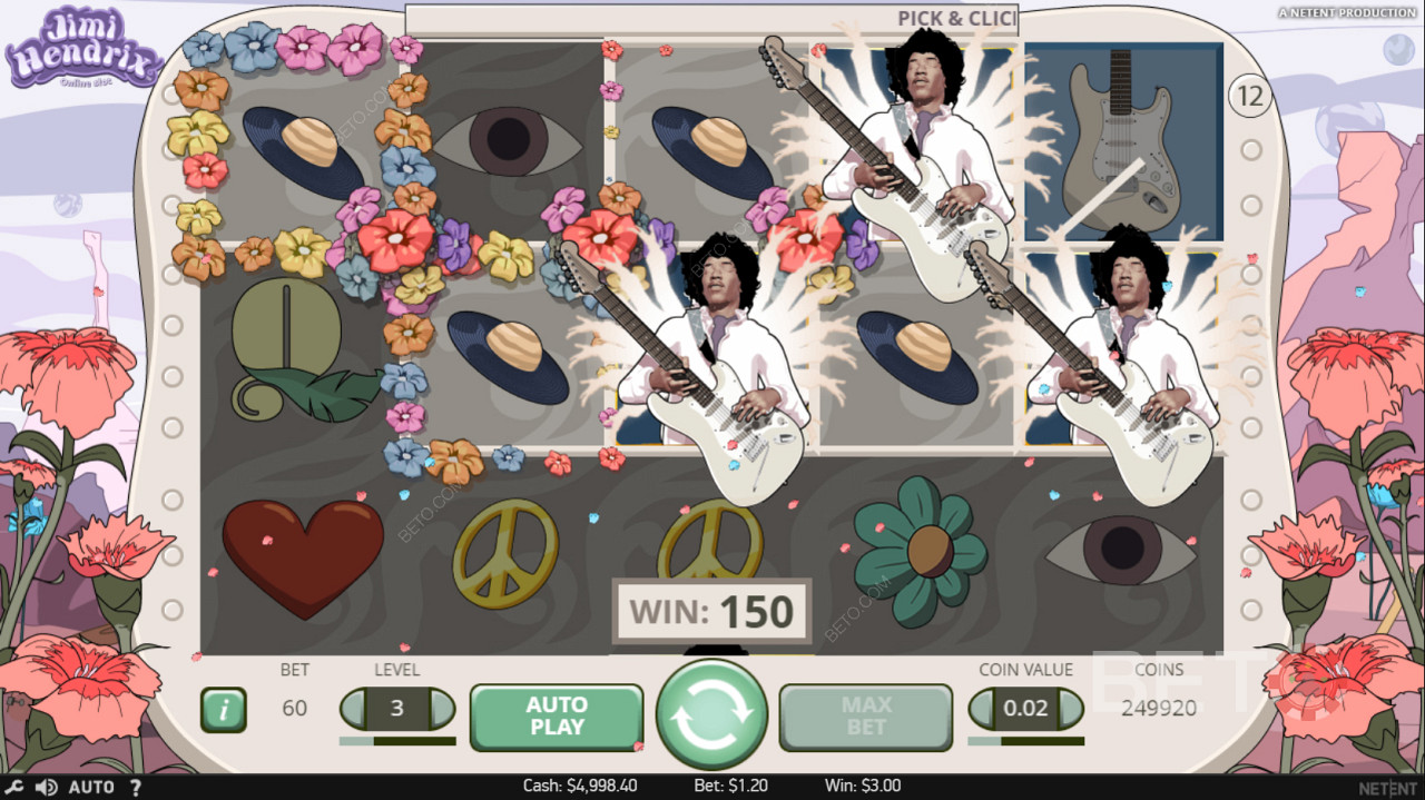 Kolm scatterit Jimi Hendrix mänguautomaadis