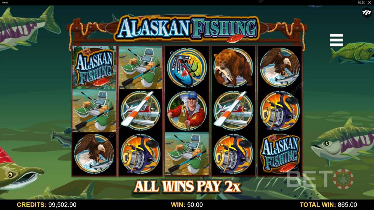 Naudi Alaska looduse ilu selle mänguautomaadi teemas.