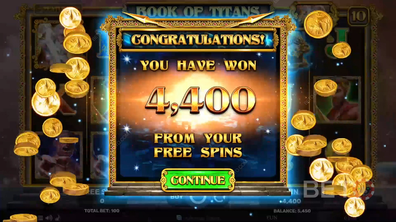 Võida 1000 Sinu panus Book of Titans Slot Online!