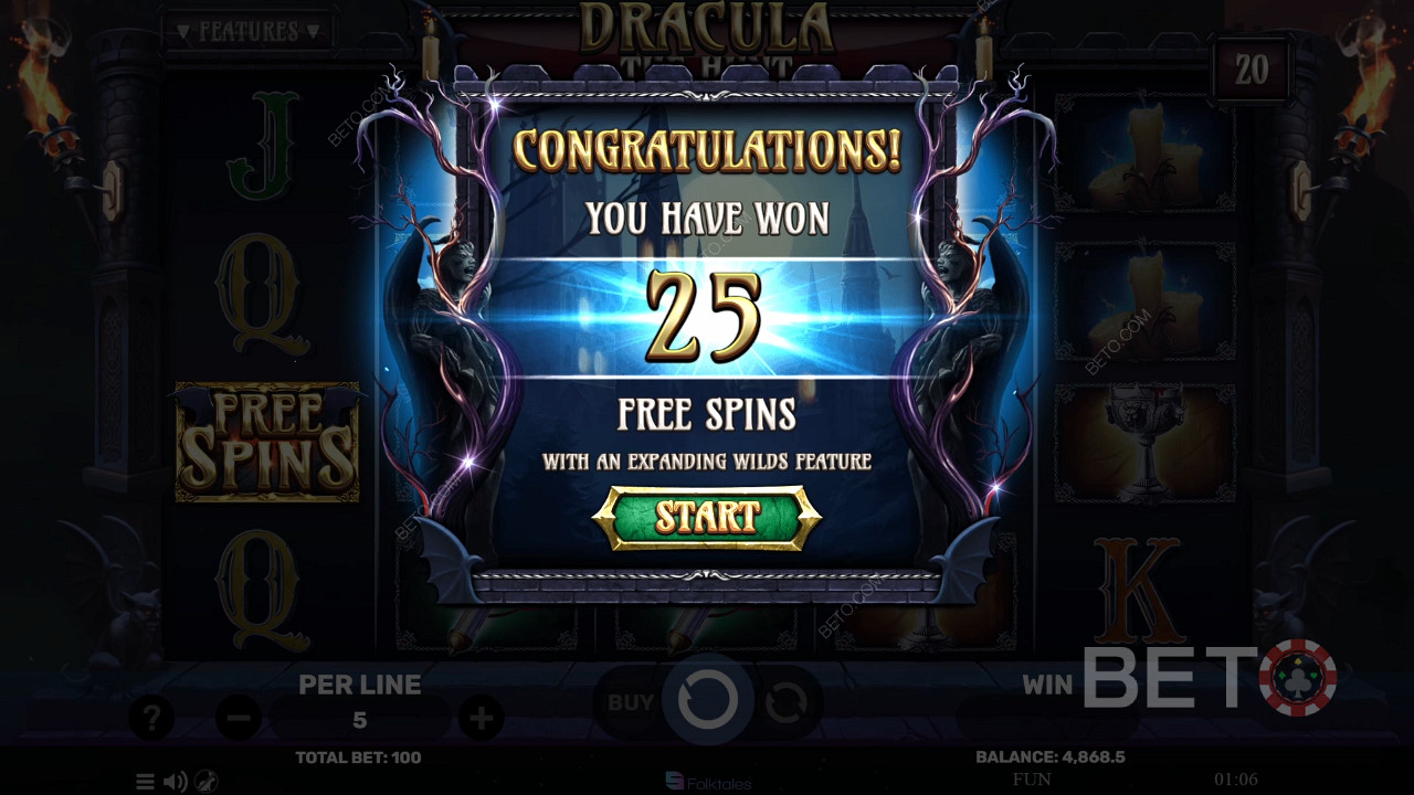 Võida 3,000x Sinu panus Dracula The Hunt online slotis!