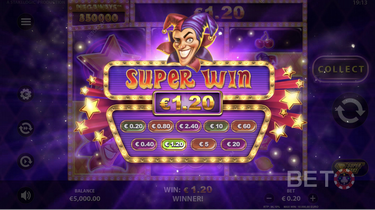 Võitnud Super Võidud aastal Super Joker Megaways