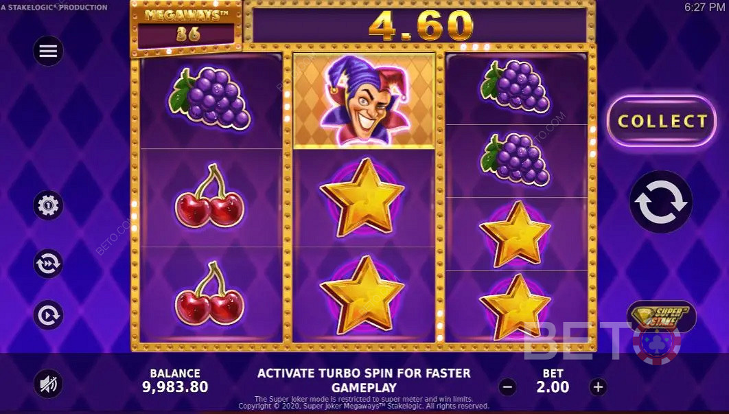 Klassikalised puuviljasümbolid Super Joker Megaways