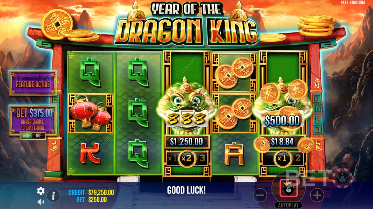 Vaata Mini Slot Machines spin aasta Dragon King mänguautomaadi