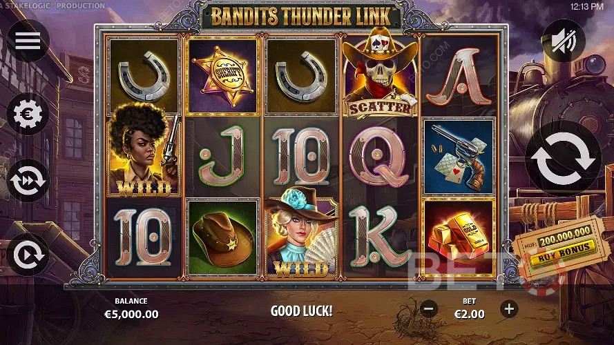 Sa mängid selles Lääne-teemalises slotis Bandits Thunder Link mänguautomaadis.