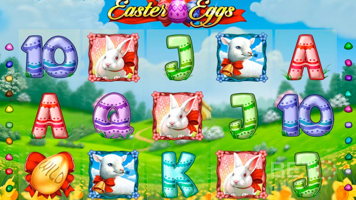 Saate 20 mängurea ja 5 rullikut Easter Eggs mänguautomaadis.