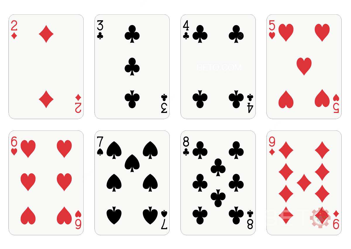 Teised kaardi väärtused blackjackis kasutavad sama väärtust, mis on neile kirjutatud.