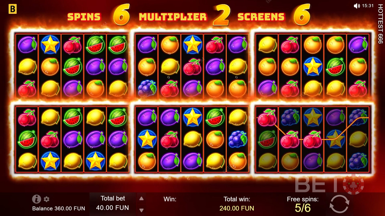 Teema ja kujundus: Fiery Fruit Frenzy