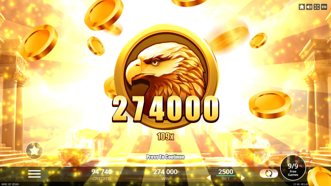 Võida 10,000x oma panus Rise of Zeus Slot Online!