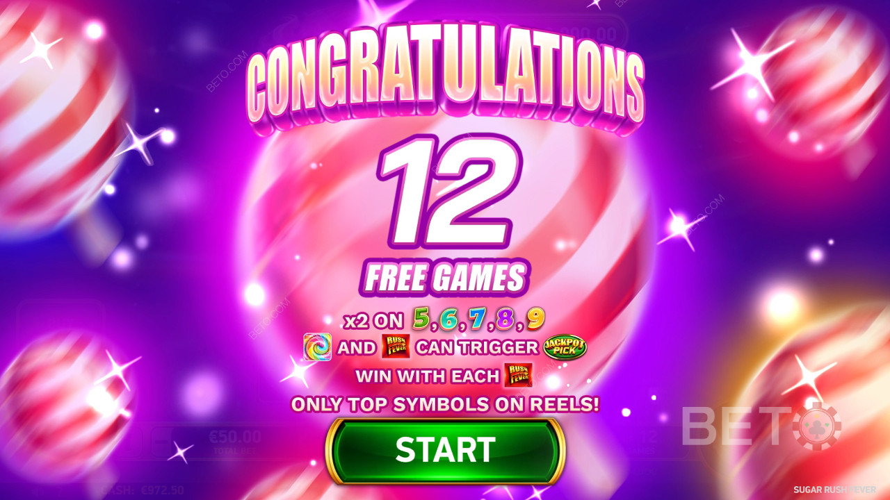 Võida 4,544x Sinu panus Sugar Rush Fever slotis!