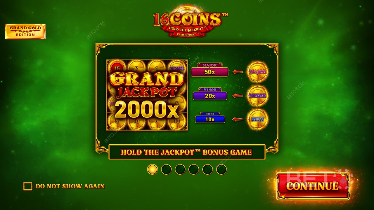 Võida 2000x oma panus 16 Coins Grand Gold Edition Slot Online!
