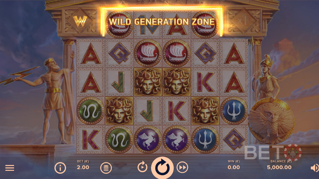 Wild Generation Zone võitnud sümbolid muutuvad Wildideks.