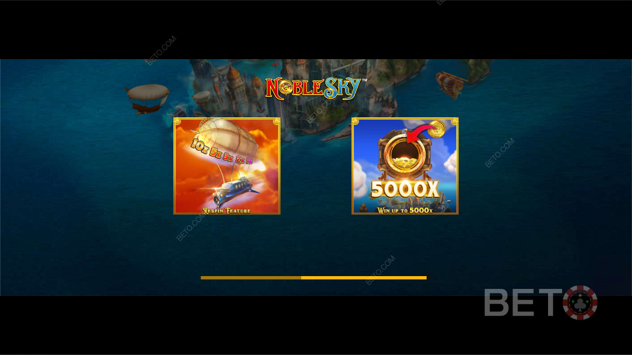 Võida maksimaalne võit 5000x Noble Sky mänguautomaadis