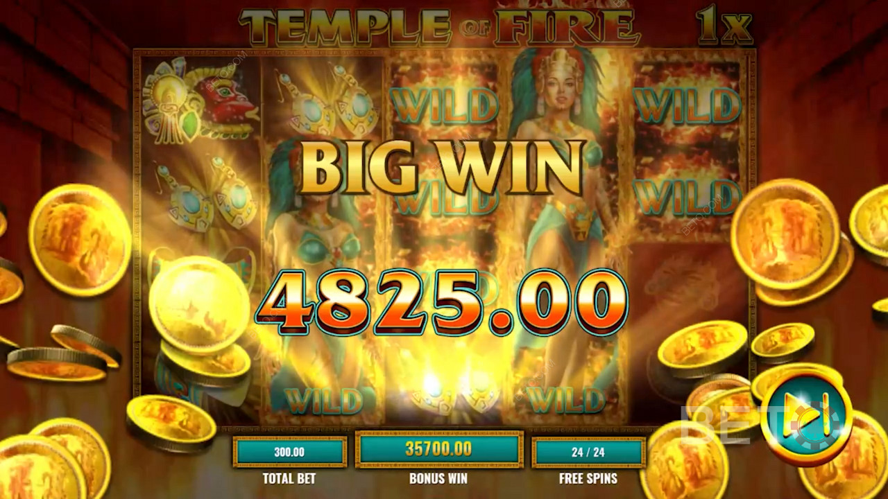 Suur võit Temple of Fire online slotis