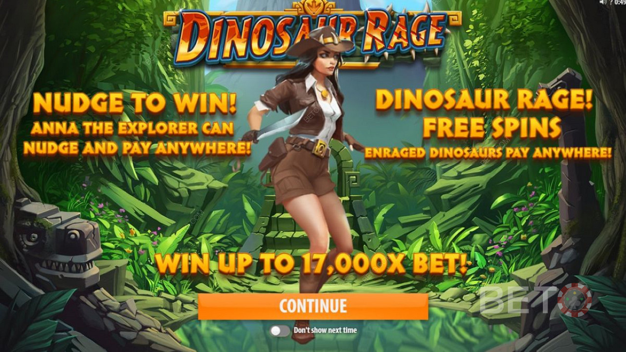 Intro ekraan Dinosaur Rage the wild teemaline videomänguautomaat