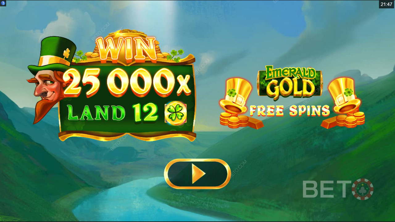 Võida 25,000x oma panus Emerald Gold mänguautomaadis