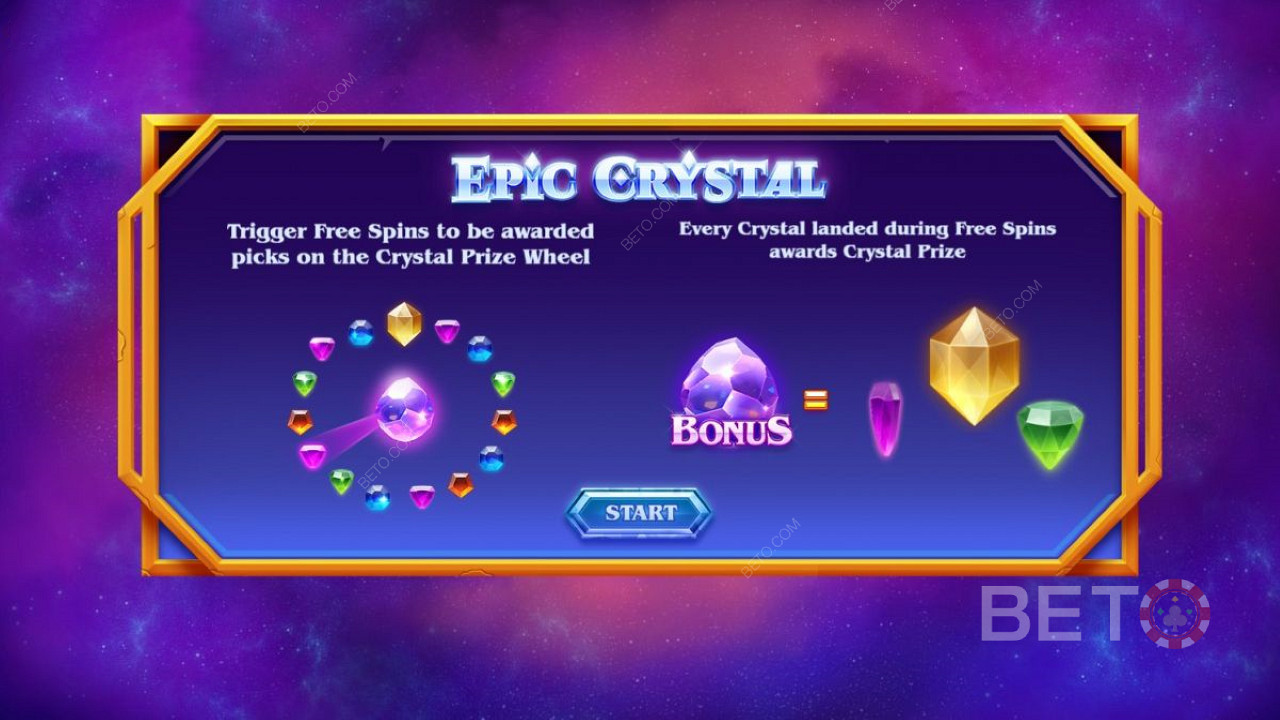 Intro Screen of Epic Crystal - Boonus ja tasuta keerutused