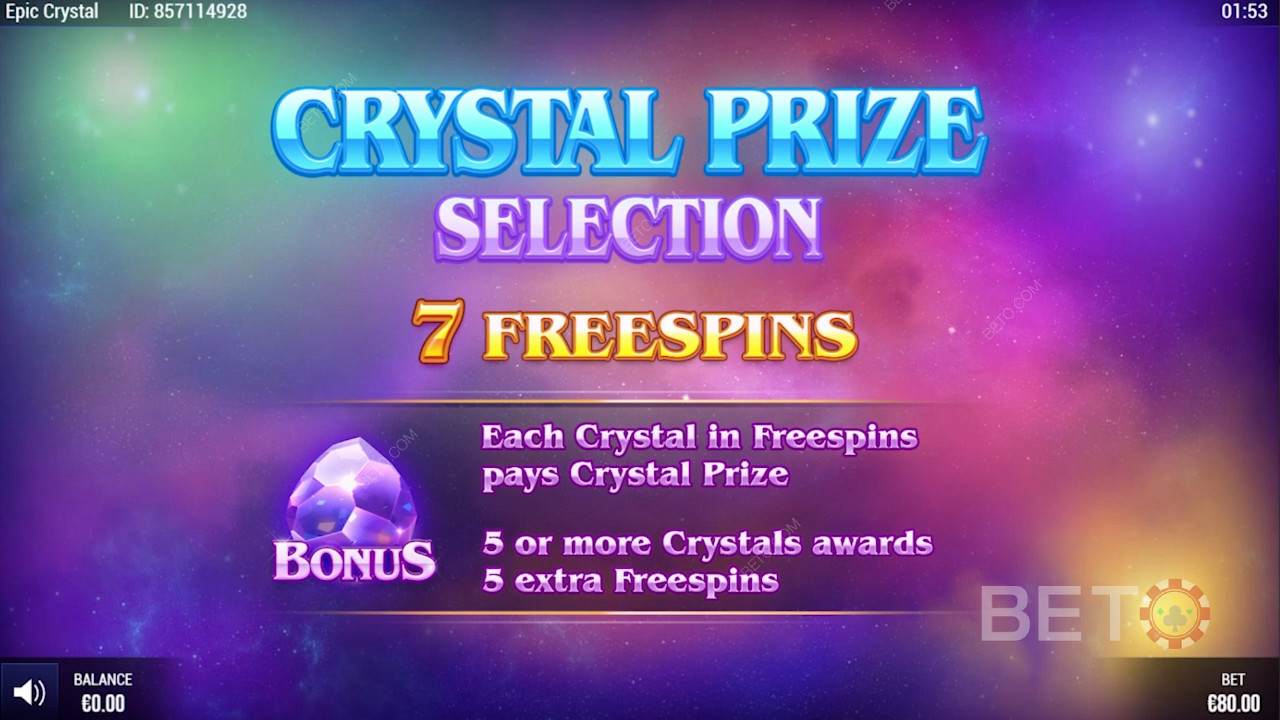 Spetsiaalsed tasuta keerutused Epic Crystal