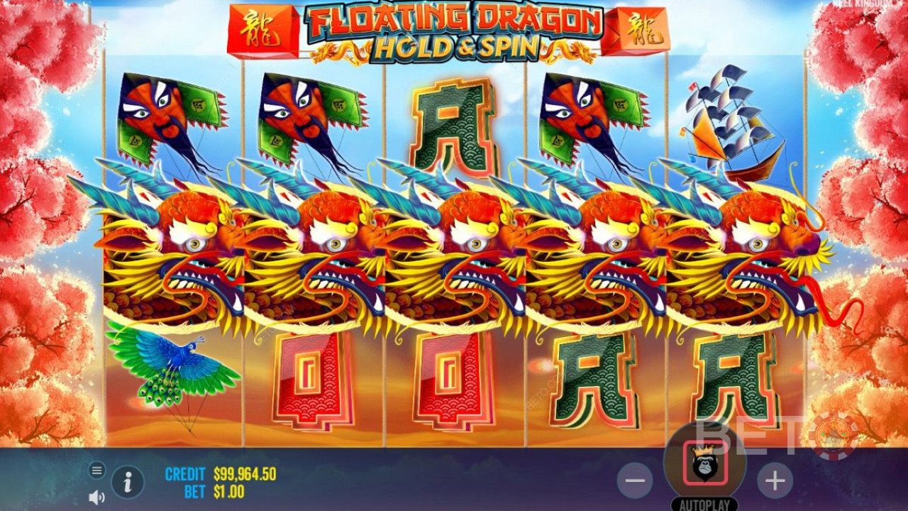 Floating Dragon on videomänguautomaat Reel Kingdom, millel on 5 rullikut, 3 rida ja 10 võiduliini.