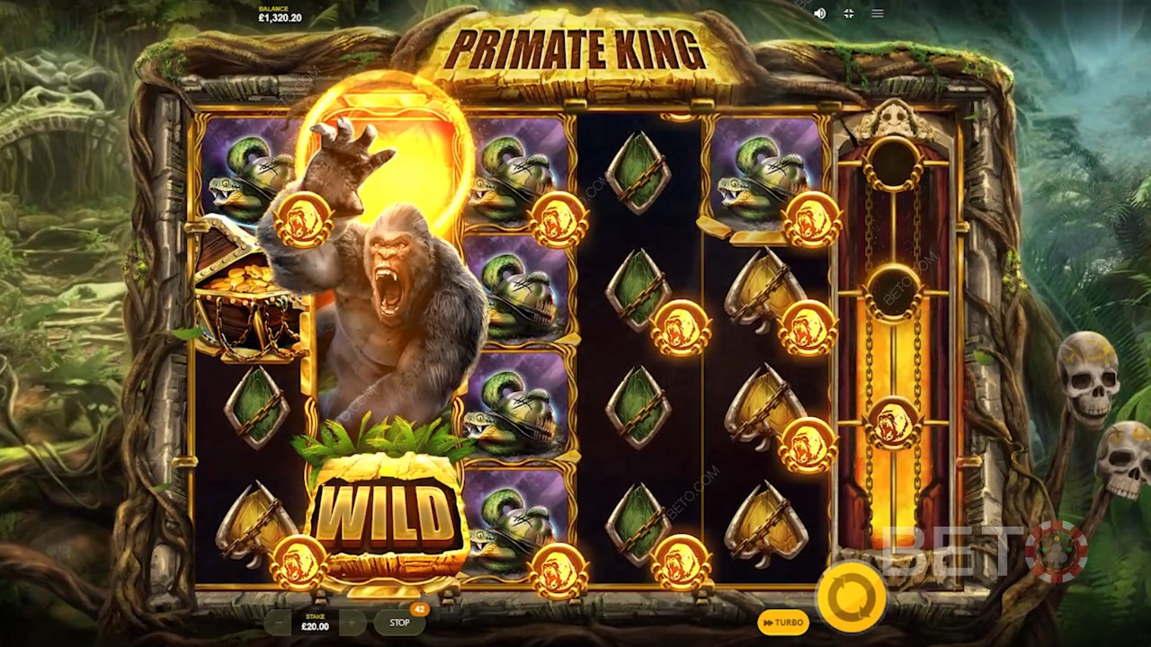 Primate King aadressilt Red Tiger Gaming on täis palju suurepäraseid boonusfunktsioone.