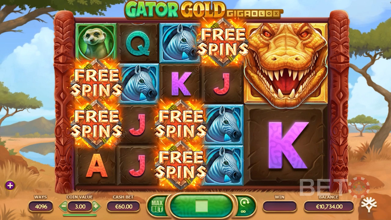 Gator Gold Gigablox - Tutvu napsava Kuldse Alligaatori Alligaatoriga, kelle võidud ulatuvad kuni x20.000-ni!