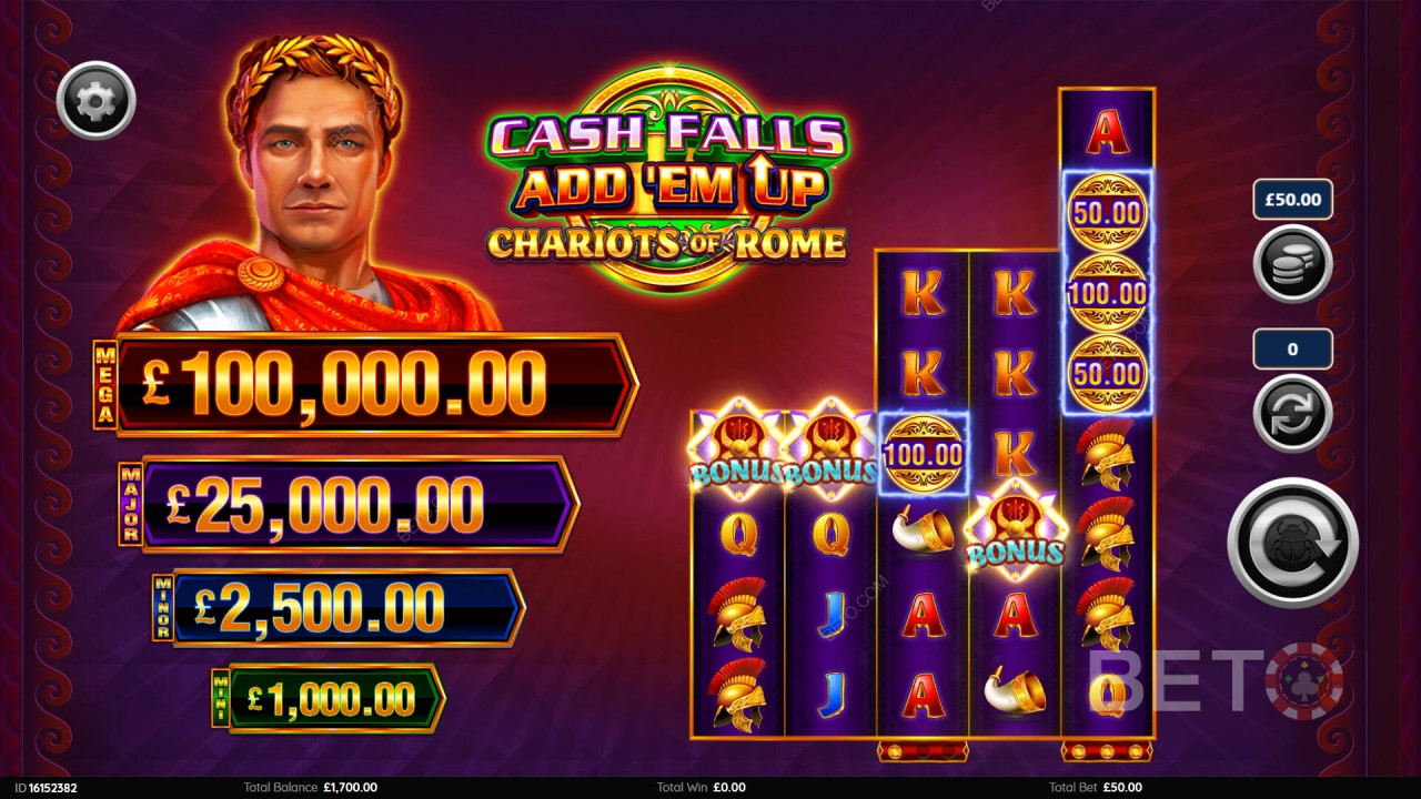 Cash Falls: Add 'Em Up Chariots of Rome Mängi Tasuta