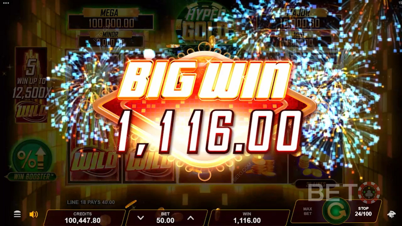 Mega-Jackpot võib võita kuni 5,000x oma panust.