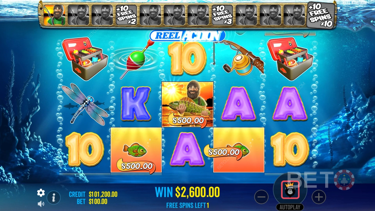 Boonusfunktsioonid, mida selgitab Big Bass Bonanza Reel Action by Reel Kingdom