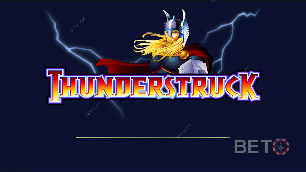Tume teemaline intro ekraan Thunderstruck