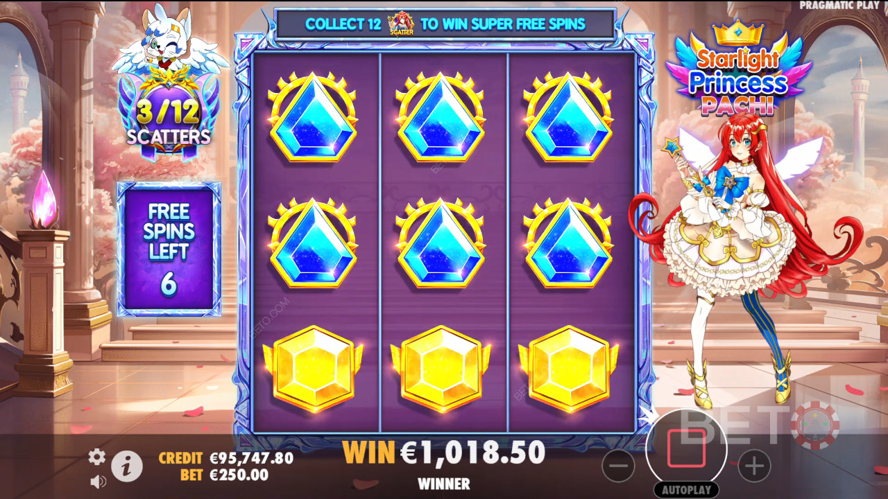 Boonusfunktsioonid, mida selgitab Starlight Princess Pachi poolt Pragmatic Play