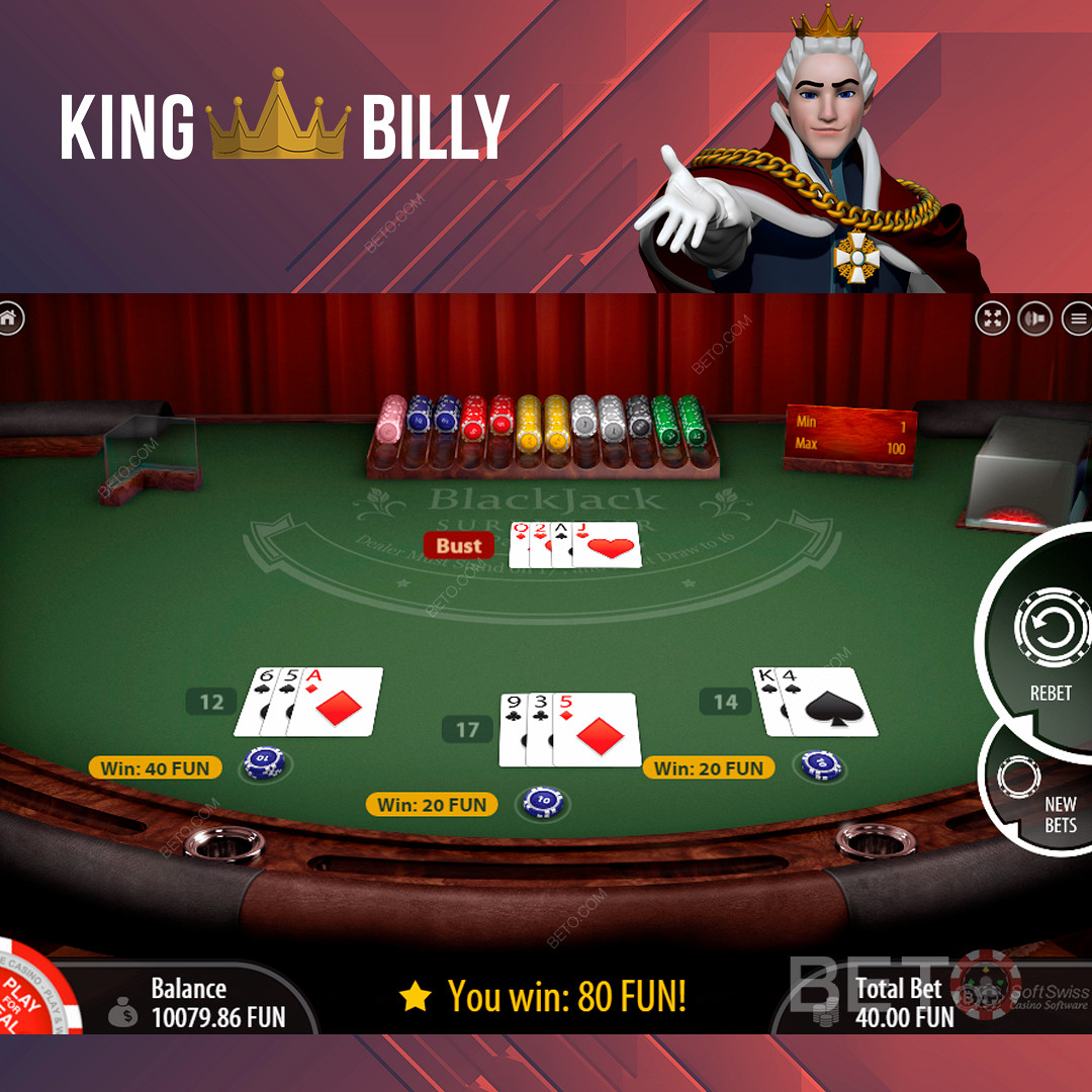 Naudi populaarseid lauamänge King Billy kasiinos