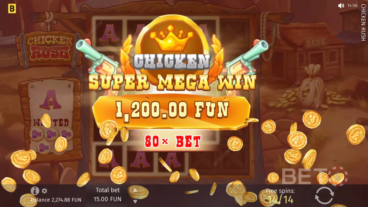Võida 5,000x oma panus Chicken Rush video slotis!