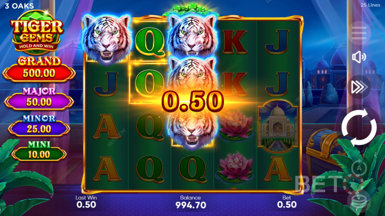 Võida 1560x oma panus Tiger Gems mänguautomaadis!