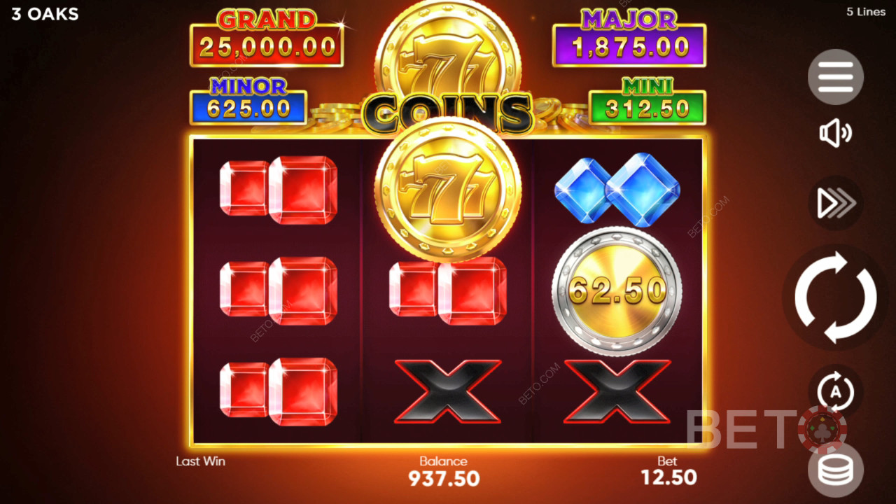 Võida 6000x oma panus 777 Coins Video Slot