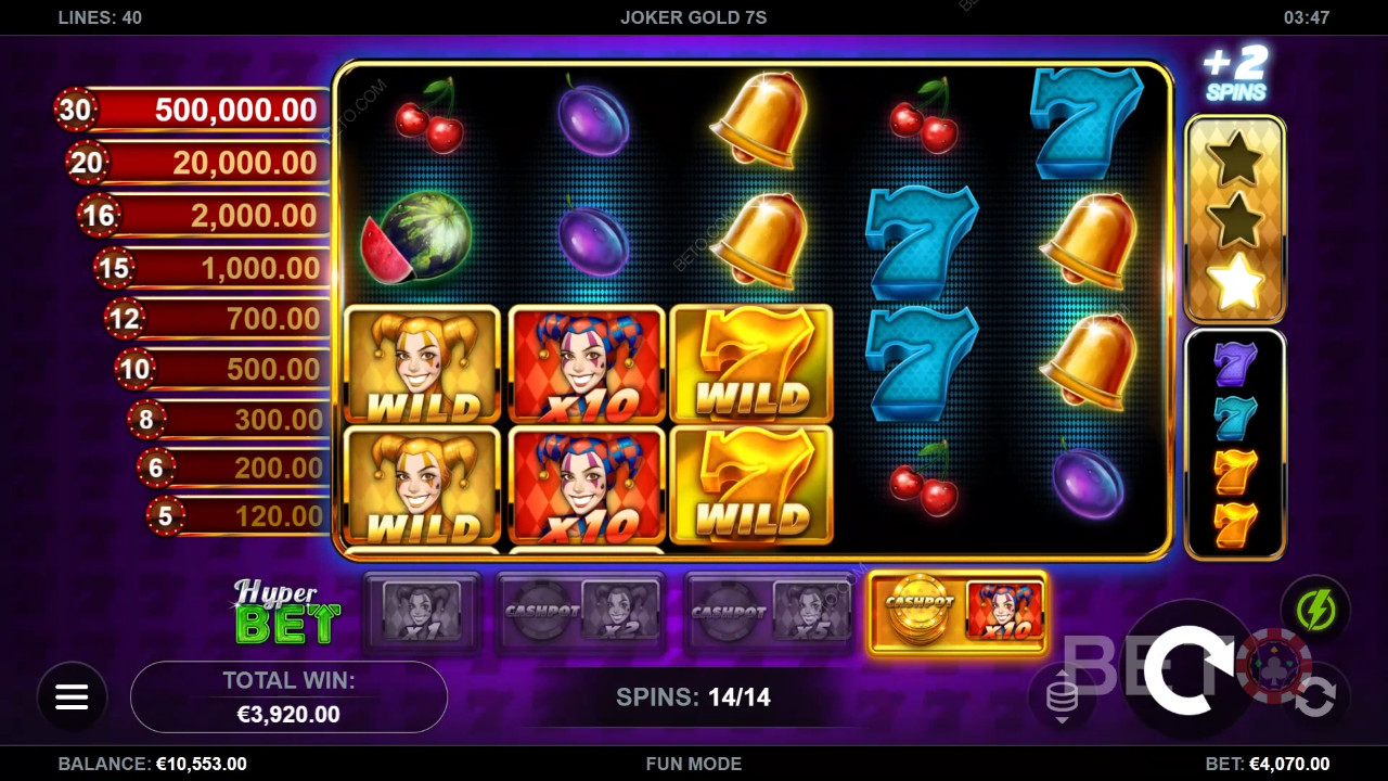 Võida 50,000x oma panus Joker Gold 7s mänguautomaadis!